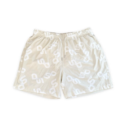 POSTCODE MONOGRAM SWIM SHORTS