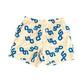 CREAM-BLUE SWIM SHORTS